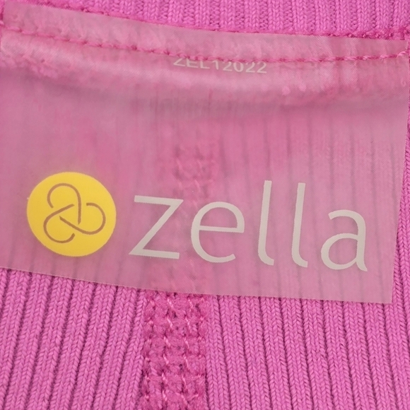 Zella Pink Ribbed Biker Yoga Gym Shorts XS High Waist Stretchy w/ Back Pocket - Picture 5 of 14